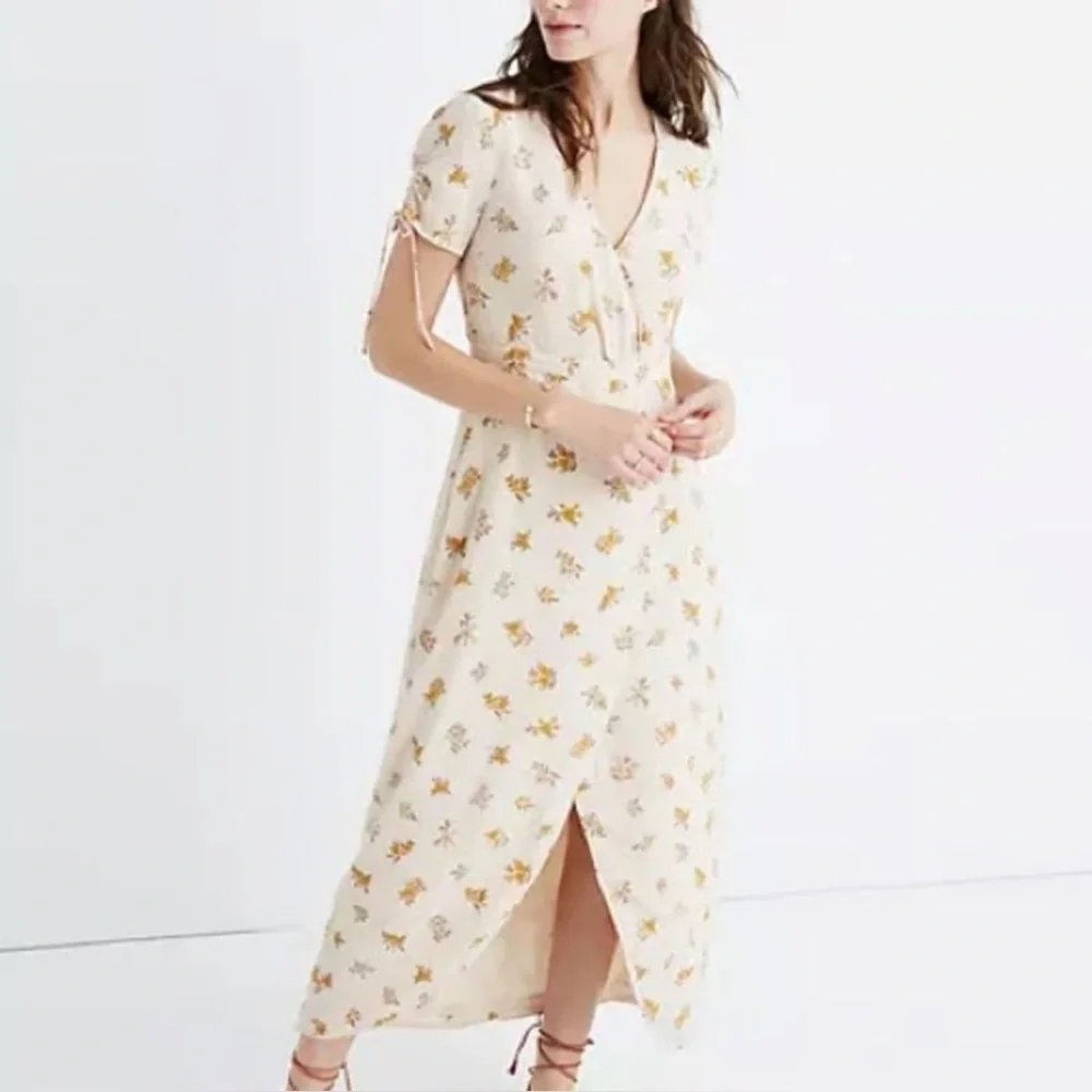 Madewell Field Bouquet Floral Silk Maxi Dress